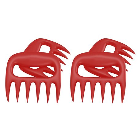 1947KITCHEN Professional Meat Chicken Pulling And Shredding Claws, Red, 2PK TI-2MSGC-RED-2PK
